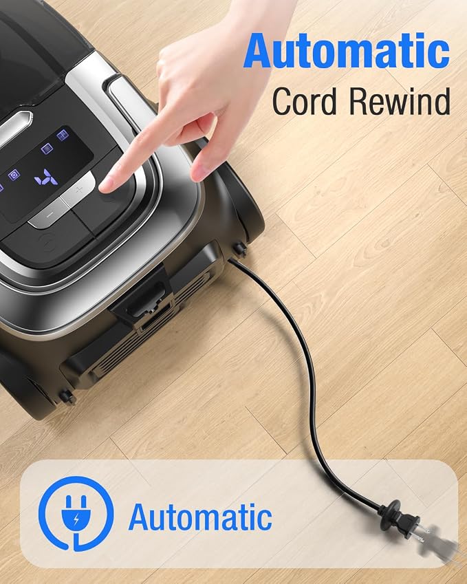 Max 1600W Bagless Canister Vacuum Cleaner, 40kPa Powerful Suction, Lightweight, Auto Cord Rewind, HEPA Filter, alternate