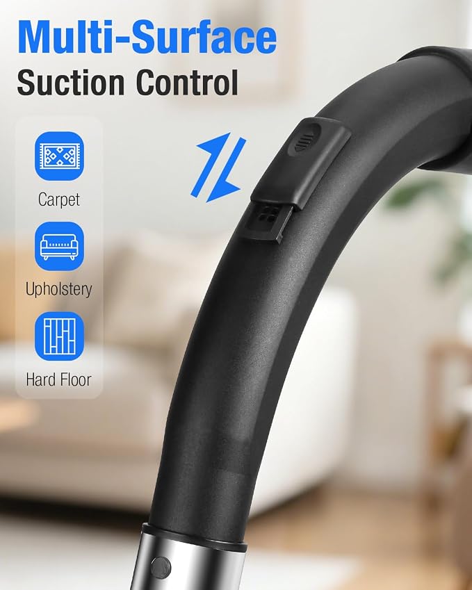 Max 1600W Bagless Canister Vacuum Cleaner, 40kPa Powerful Suction, Lightweight, Auto Cord Rewind, HEPA Filter, alternate