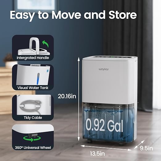 Max 80 Pint/D(Standard 62Pint/D) Energy Star Home Dehumidifier for Spaces up to 5,000 Sq., alternate product view 8