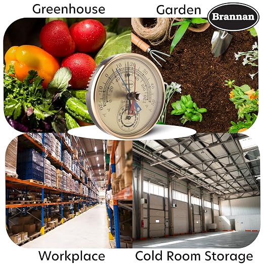 Max Min Thermometer and Hygrometer - Ideal Greenhouse Thermometer and Humidity Meter to Monitor Maximum and Minimum