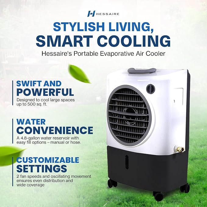 MC18M 1,300 CFM Evaporative Air Cooler in White., alternate view 3