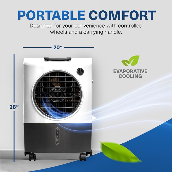 MC18M 1,300 CFM Evaporative Air Cooler in White., alternate view 4