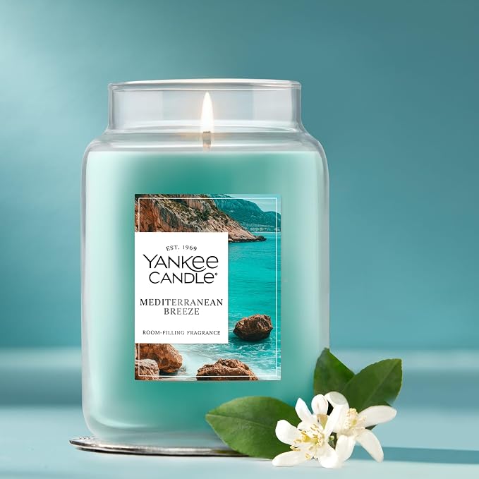 Mediterranean Breeze, Scented Candle, 22oz Large Jar with up to 150 Hour Burn Time, Giftable, alternate product view 4