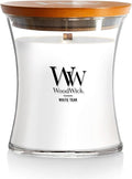 Medium Hourglass Candle White Teak - Premium Soy Blend Wax Pluswick Innovation Made in USA, product image