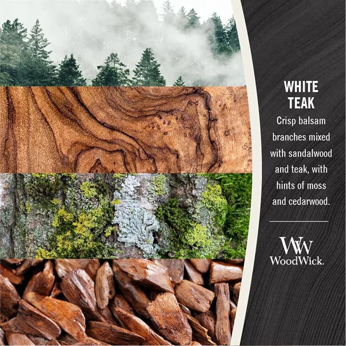 Medium Hourglass Candle White Teak - Premium Soy Blend Wax Pluswick Innovation Made in USA, alternate product view 4