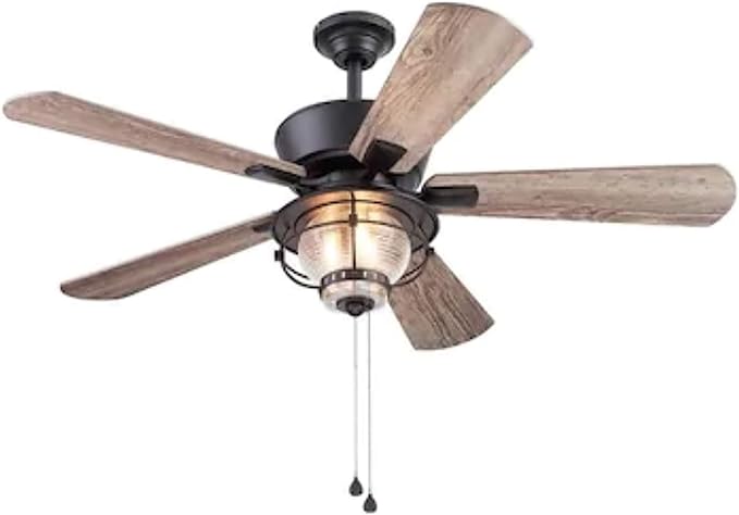 Merrimack II 52-in Matte Bronze LED Indoor/Outdoor Ceiling Fan with Light Kit (5-Blade), alternate product view 2