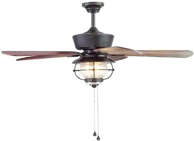 Merrimack II 52-in Matte Bronze LED Indoor/Outdoor Ceiling Fan with Light Kit (5-Blade), alternate product view 3