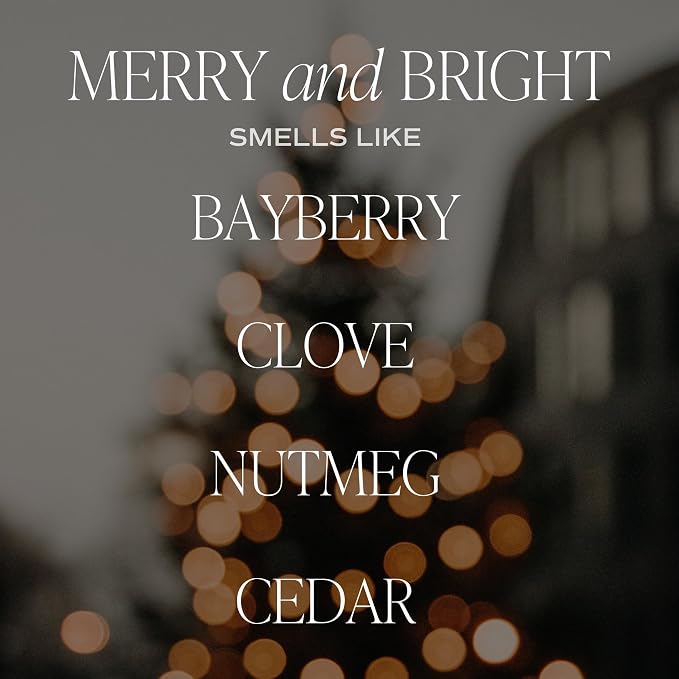 Merry and Bright Candle - Bayberry, Fir, Nutmeg, and Clove Winter made from natural materials Christmas, alternate product