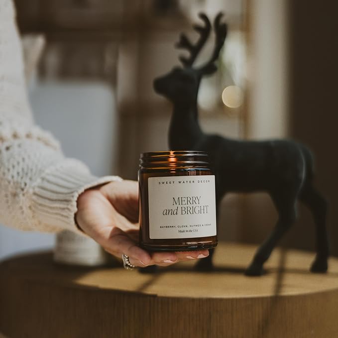 Merry and Bright Candle - Bayberry, Fir, Nutmeg, and Clove Winter made from natural materials Christmas, alternate product