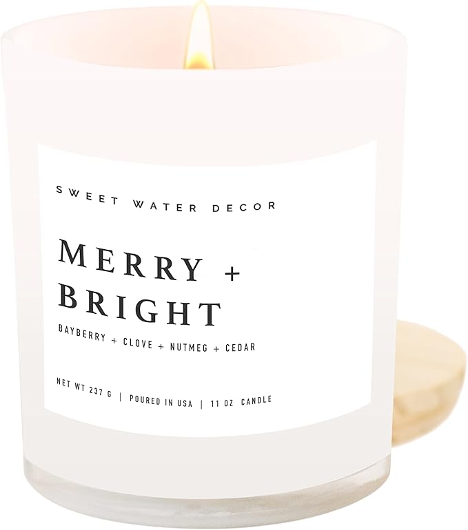 Merry and Bright Soy Christmas Candle - Bayberry, Clove, Nutmeg, product image