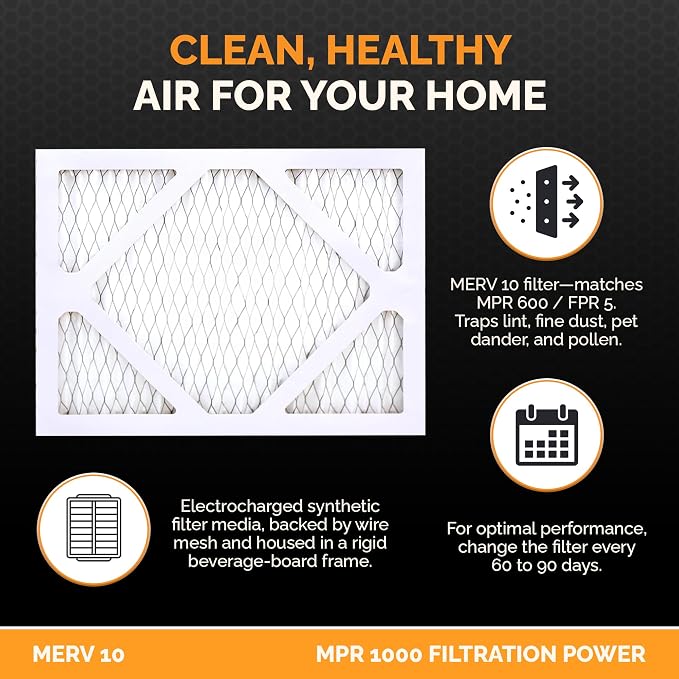 MERV 10 Air Filters, 12x14x1 – MPR 1000 Pleated HVAC AC Furnace Filter Replacement for Home, Pack of 12, alternate product