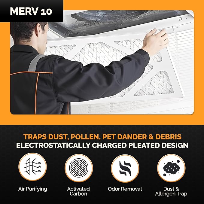 MERV 10 Air Filters, 9x12x1 – MPR 1000 Pleated HVAC AC Furnace Filter Replacement for Home, Pack of 4, alternate view 5