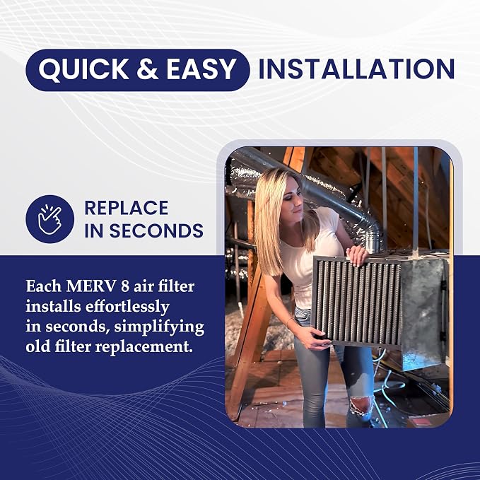 Merv 8 | Washable & Reusable AC/Furnace Filter | Lifetime HVAC & Furnace Air Filter | Washable | Superior particle-holding