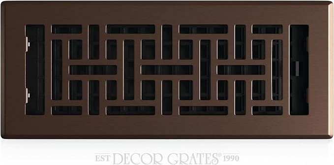 Metal Oriental Decorative Air Vent Cover 4x12 Floor Register – Adjustable Control Lever – AC Floor Vent Covers for Home Floor