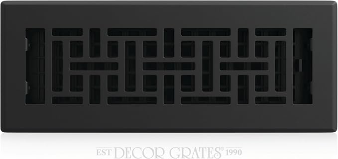 Metal Textured Decorative Air Vent Cover 3x10 Floor Register – Adjustable Control Lever – AC Floor Vent Covers for Home Floor