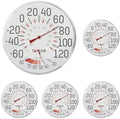 Metal Wall Indoor Outdoor Thermometer and Hygrometer, Easy to Read Numbers for Patio, Pool, and Indoor Areas, 12 inch, White