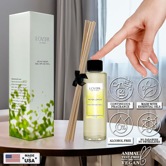 Meyer Lemon Diffuser Oil - Luxury Essential Oils for Diffuser Refill & Air Freshener Room Spray, alternate product view 5