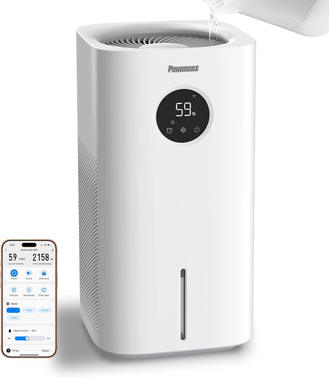 MF6 Smart Evaporative Humidifiers for Bedroom, 1.8 Gal Top-Fill, Up to 700mL/h Mist-Free Output, product image
