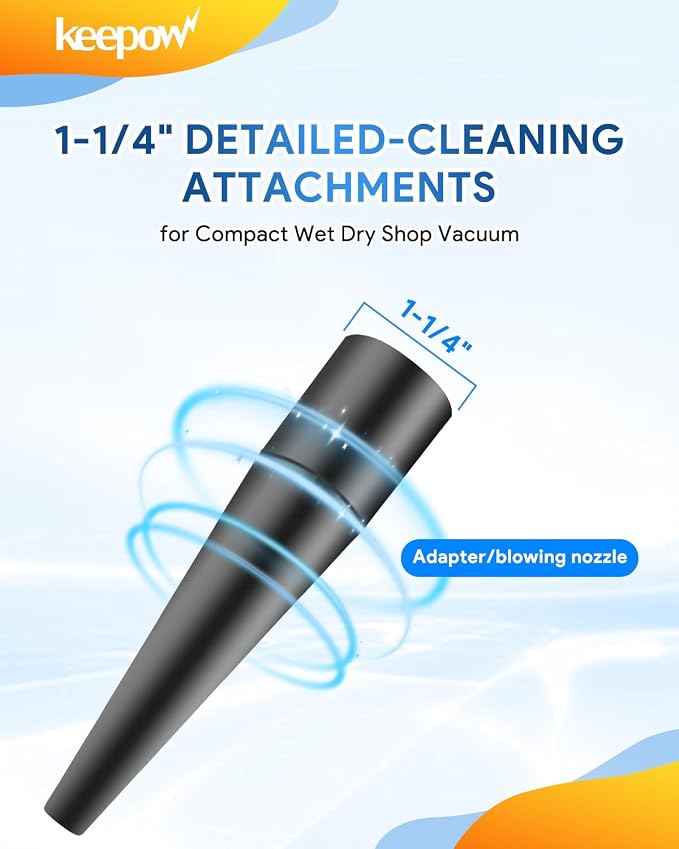 Micro Cleaning Nozzle Kit, 1-1/4" Detailed Cleaning Vacuum Attachments Vacuum Accessories for Compact Wet Dry Shop Vacuum, 6