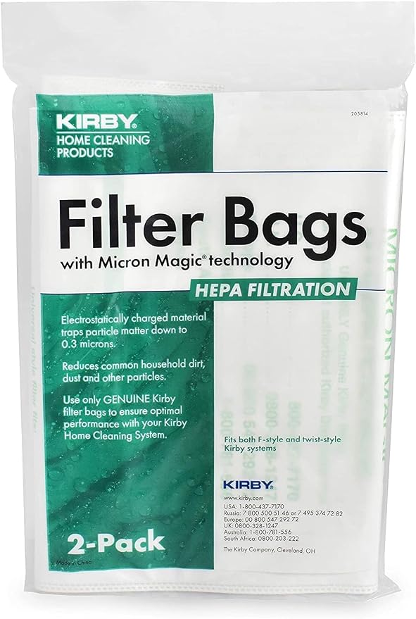 MicroAllergen Plus HEPA Filter Bags 2-Pack | Part #205814 | Compatible with F-Style & Twist-Style Vacuums, product image