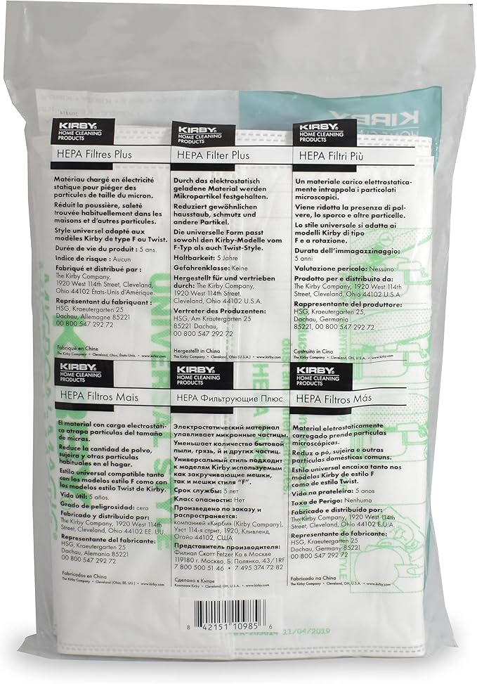 Micron Magic Plus HEPA Filter Bags 6-Pack | Part #204814 | Compatible with F-Style & Twist-Style Vacuums, alternate product