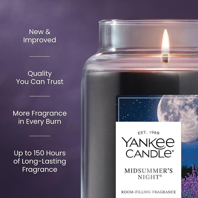 Mid Summer's Night, Scented Candle, 22oz Large Jar with up to 150 Hour Burn, Giftable, alternate product view 3