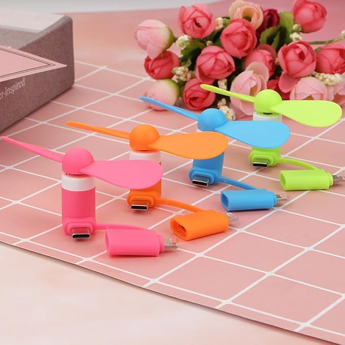Mini 2-in-1 Cell Phone Fan for iPhone and Android Cellphones with Type C/USB C Port (4 Pack), alternate product view 7