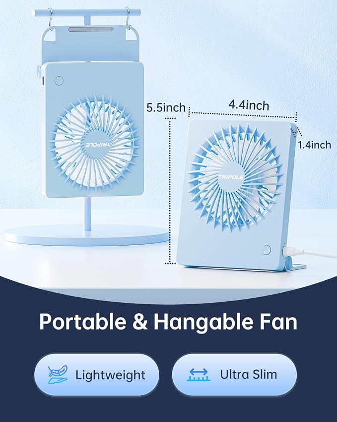 Mini Desk Fan USB Powered Portable Fan Small Personal Fan 3 Speeds Strong Airflow Table Fan for Travel Home Office Bedroom