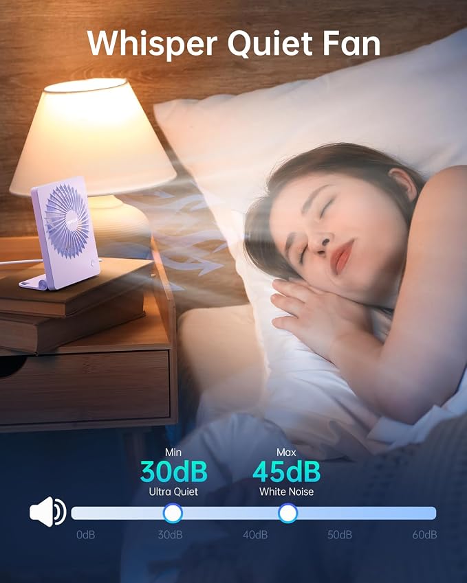 Mini Desk Fan USB Powered Portable Fan Small Personal Fan 3 Speeds Strong Airflow Table Fan for Travel Home Office Bedroom