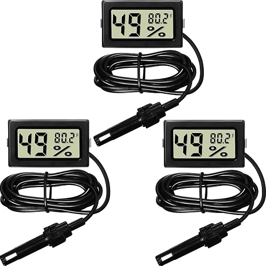 Mini Digital Temperature Humidity Meters Gauge with Probe Gauge LCD Fahrenheit Display Thermometer Hygrometer