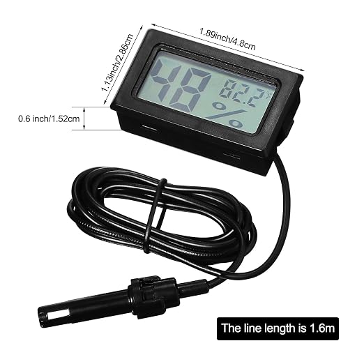Mini Digital Temperature Humidity Meters Gauge with Probe Gauge LCD Fahrenheit Display Thermometer Hygrometer, alternate view