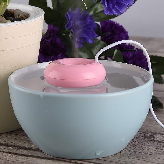Mini Donut USB Humidifier, Portable Mini Doughnut Shaped USB Atomization Spray Humidifier for Home Office Car (Roseate)