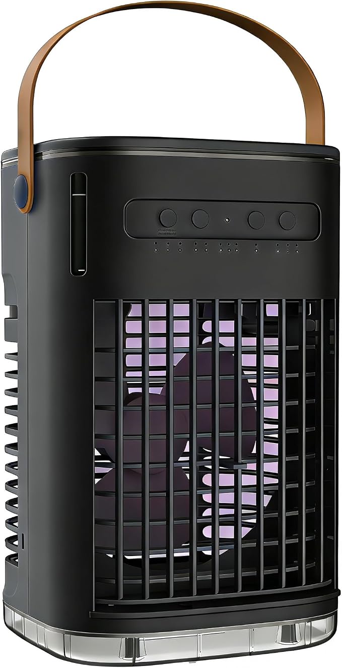 Mini Evaporative Air Cooler w/Remote, Portable Desktop Air Cooler For USB Charging, 7H Auto-off & 3 Speeds, 1.2L