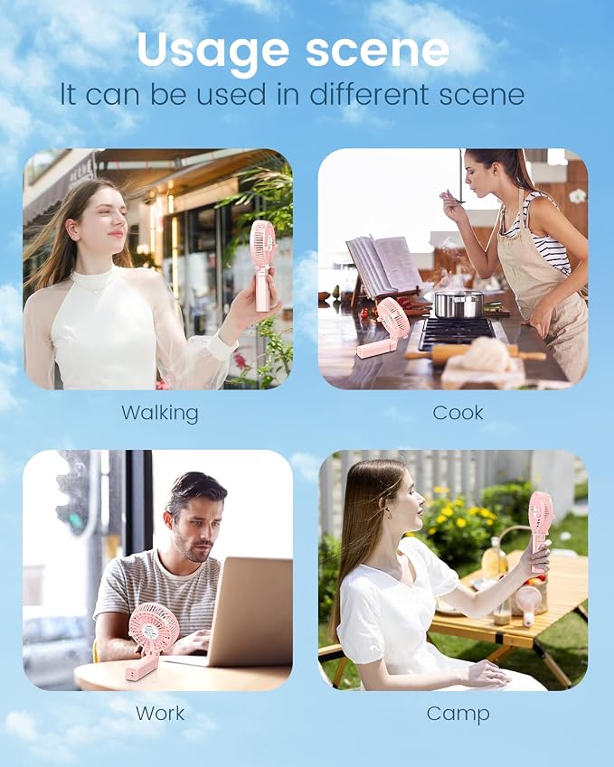 Mini Handheld Fan, Personal Cooling Fan Folding USB Desk Fan Small Portable Table Fan for Travel Camping Outdoors Office