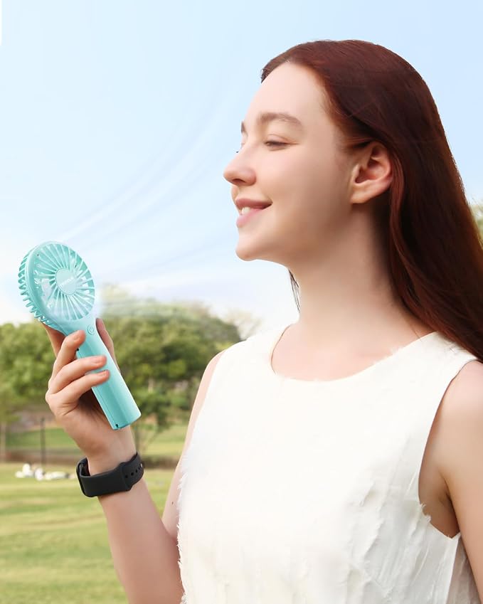 Mini Handheld Fan Portable Personal Fan with 3 Speed, Powerful Little Battery Hand Held Fan for Travel Trip Outdoor Concerts