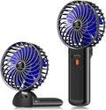 Mini Handheld Fan, Portable Rechargeable Fans, Quiet 4 Speed, 2in1 Battery Operated USB Desk Fan, Small Folding Stand