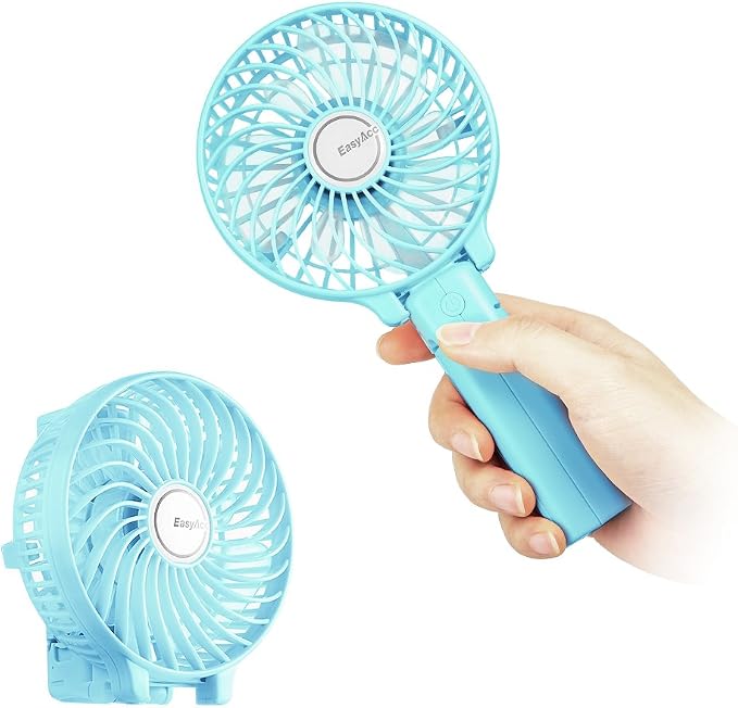 Mini Handheld Fan, USB Desk Fan Small Personal Portable Stroller Table Fan with Rechargeable Battery Operated Cooling