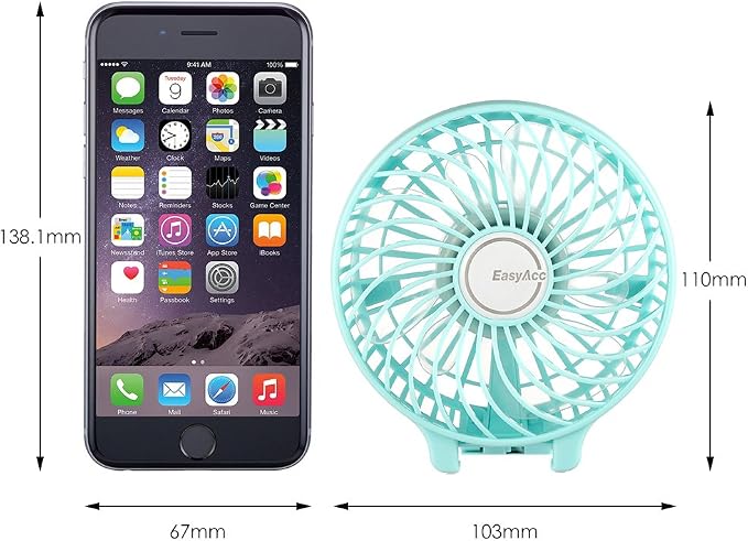 Mini Handheld Fan, USB Desk Fan Small Personal Portable Stroller Table Fan with Rechargeable Battery Operated Cooling
