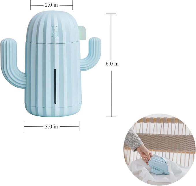 Mini Humidifier Single Room Humidifiers with Night Light Portable Cactus Air humidifier for for Yoga, Office, spa, alternate