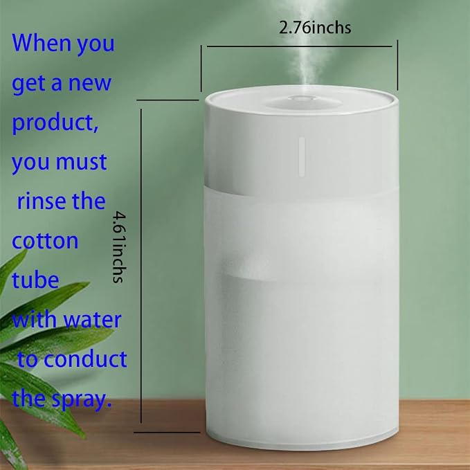 Mini Humidifier, USB Power Supply, Suitable for Study Room, Bedroom, Baby Room, Office, Car, With 7 Color LED, Air