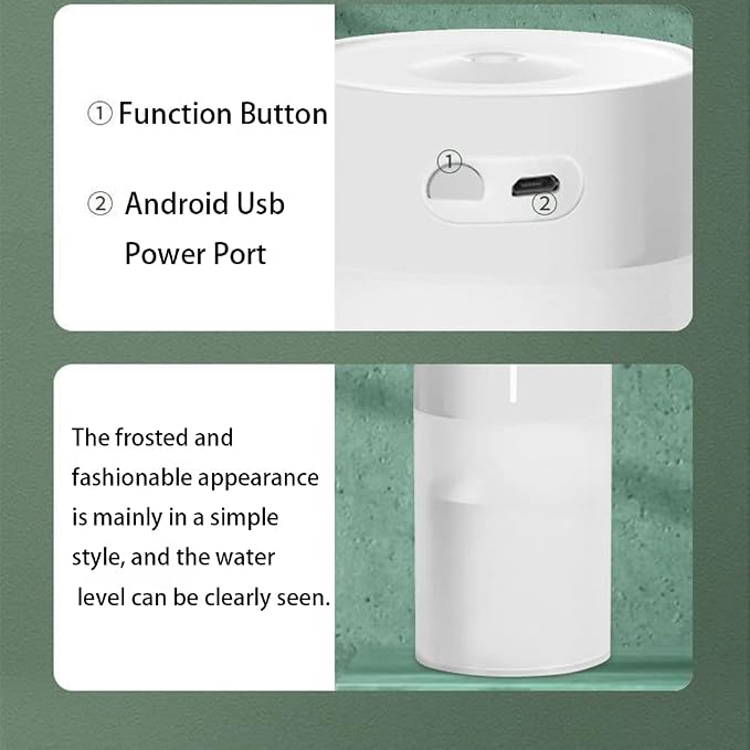 Mini Humidifier, USB Power Supply, Suitable for Study Room, Bedroom, Baby Room, Office, Car, With 7 Color LED, Air