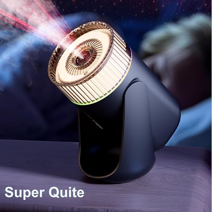 Mini Humidifier with LED Starry Sky Projector, 2 Mist Modes, Silent Operation, USB Powered (black), alternate product view 4