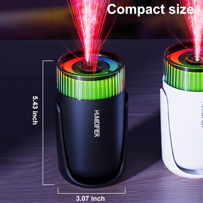 Mini Humidifier with LED Starry Sky Projector, 2 Mist Modes, Silent Operation, USB Powered (black), alternate product view 5