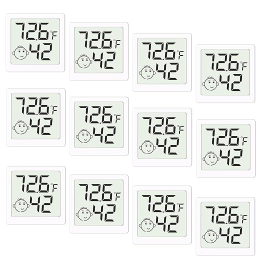 Mini Humidity Meter Hygrometer 12 Pack Room Thermometer Indoor Digital Temperature and Humidity Monitor for Home House Office