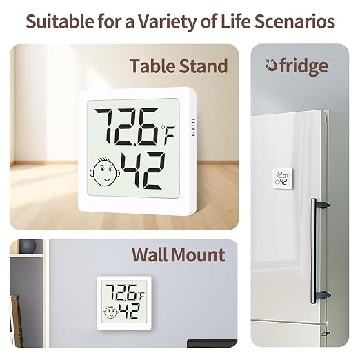 Mini Humidity Meter Hygrometer 12 Pack Room Thermometer Indoor Digital Temperature and Humidity Monitor for Home House Office