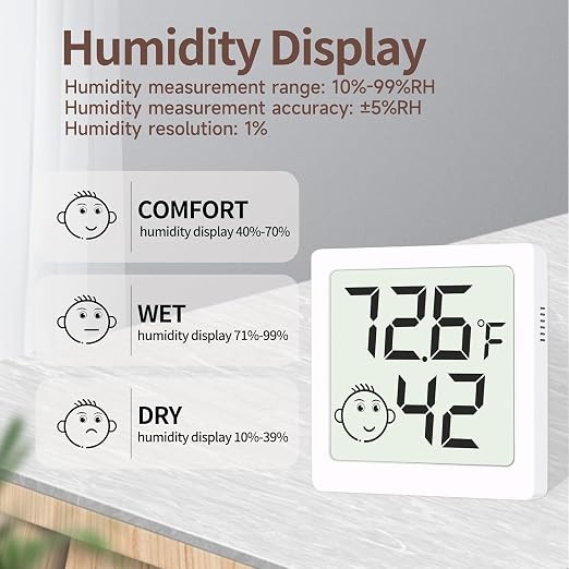 Mini Humidity Meter Hygrometer 12 Pack Room Thermometer Indoor Digital Temperature and Humidity Monitor for Home House Office