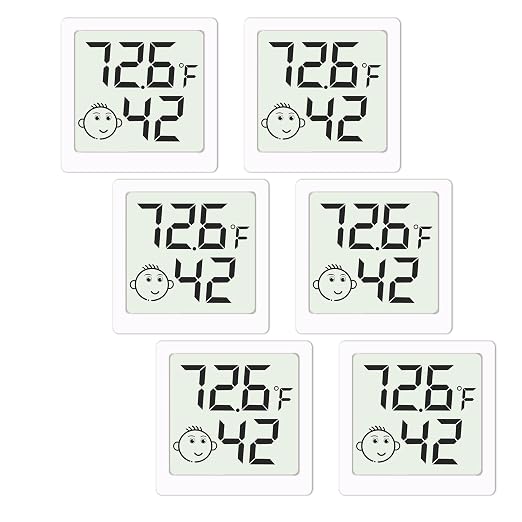 Mini Humidity Meter Hygrometer 6 Pack Room Thermometer Indoor Digital Temperature and Humidity Monitor for Home House Office