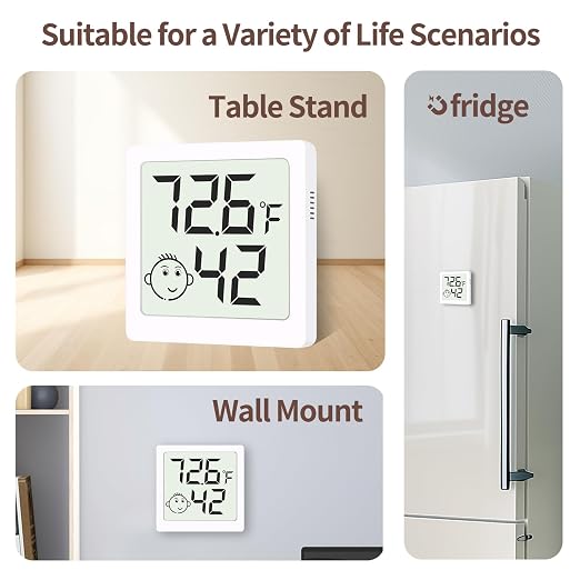 Mini Humidity Meter Hygrometer 6 Pack Room Thermometer Indoor Digital Temperature and Humidity Monitor for Home House Office