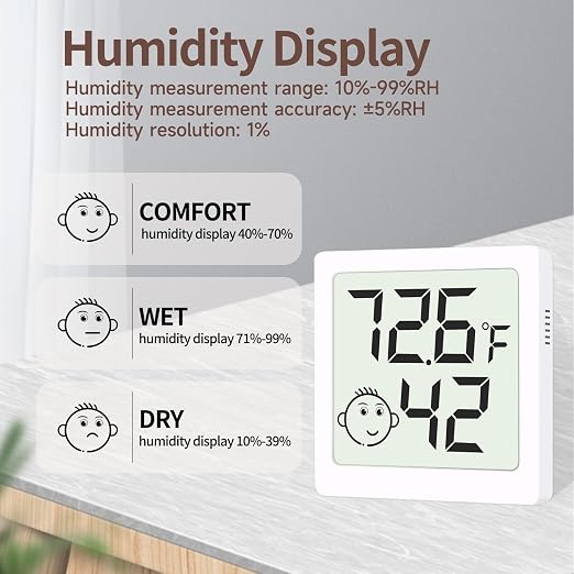 Mini Humidity Meter Hygrometer 6 Pack Room Thermometer Indoor Digital Temperature and Humidity Monitor for Home House Office