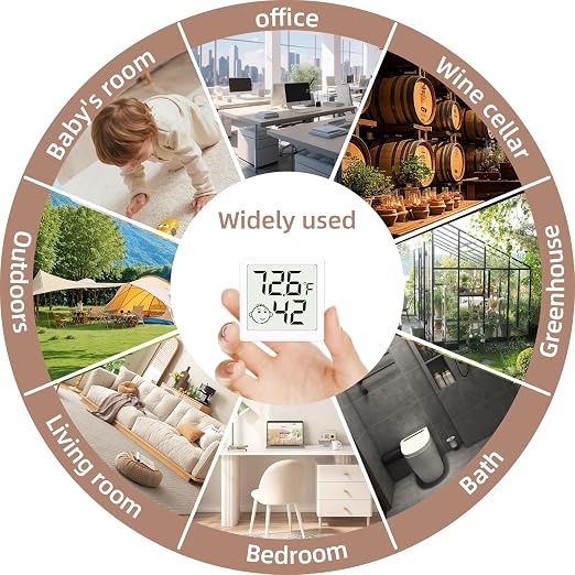 Mini Humidity Meter Hygrometer 6 Pack Room Thermometer Indoor Digital Temperature and Humidity Monitor for Home House Office